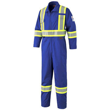 Safety Coverall, Size 62, Royal Blue, 12% High-Tenacity Nylon, 88% Cotton