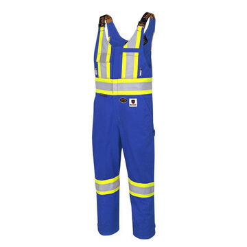 Safety Overall, 2XL, Royal, Cotton, Nylon, 44-46 in Waist