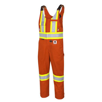 Safety Overall, Small, Hi-Viz Orange, Cotton, Nylon