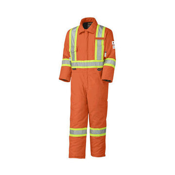 Safety Coverall, XL, Orange, 12% High-Tenacity Nylon, 88% Cotton, 46 to 48 in Chest
