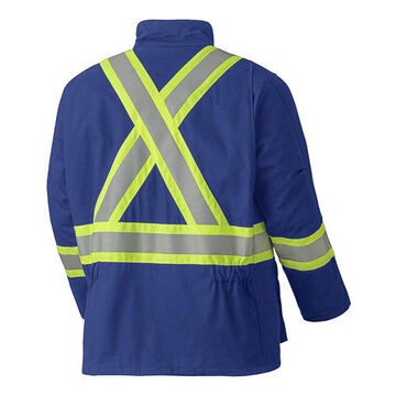 Flame Resistant Safety Jacket, Unisex, 2XL, Hi-Viz ROYAL, premium Cotton Blended with Nylon