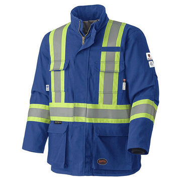 Flame Resistant Safety Jacket, Unisex, 2XL, Hi-Viz ROYAL, premium Cotton Blended with Nylon