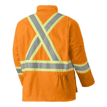 Flame Resistant Safety Jacket, Unisex, Small, Hi-Viz Orange, premium Cotton Blended with Nylon