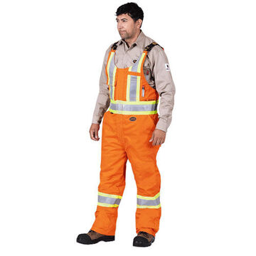 Safety Overall, XL, Orange, Cotton, Nylon