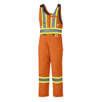 Safety Overall, XL, Orange, Cotton, Nylon