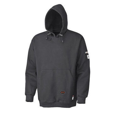 Hoodie Flame Resistant, Women, Black, Preshrunk Cotton, 15.91 In Lg