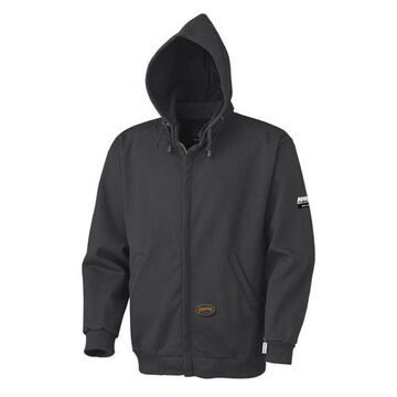 Flame Resistant Safety Hoodie, 3XL, Black, 100% Cotton