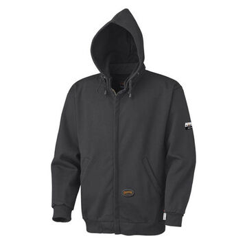 Safety Hoodie Flame Resistant, Black, 100% Cotton