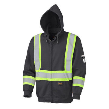 Safety Hoodie Flame Resistant, Black, 100% Cotton