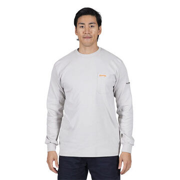 Shirt Flame Resistant Long-sleeved Light Gray, Cotton