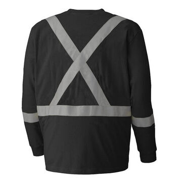 High Visibility Flame Resistant Long-Sleeve Shirt, Large, Black, Cotton
