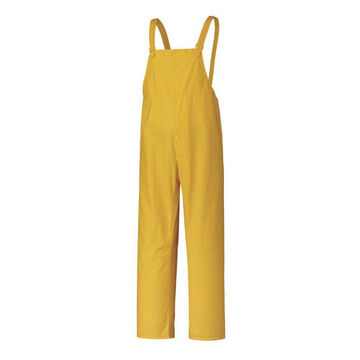 Bib Pant Waterproof, Yellow, Polyester, Pvc, 32 In Lg