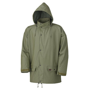 PU Stretch Safety Jacket, Unisex, Large, Olive, Waterproof Polyurethane