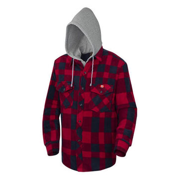 Chemise de travail de sécurité, unisexe, rouge/noir, polaire