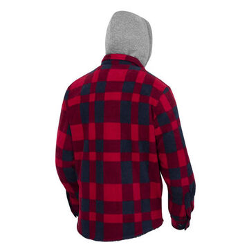 Safety Work Shirt, Unisex, Medium, Red/Black, Polar Fleece