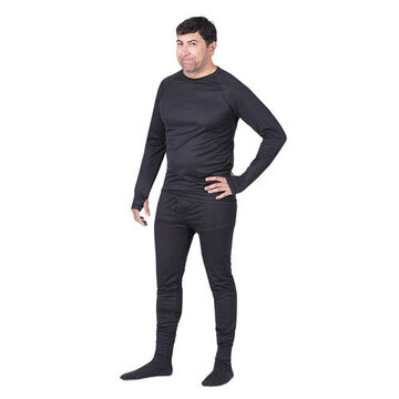 Ensemble de sous-vêtements à séchage rapide et évacuant l'humidité, grand, noir, 100 % polyester de qualité supérieure