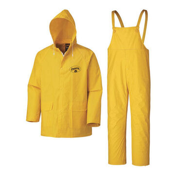 Rain Suit Waterproof Lightweight Safety, Yellow, Polyester, Pvc