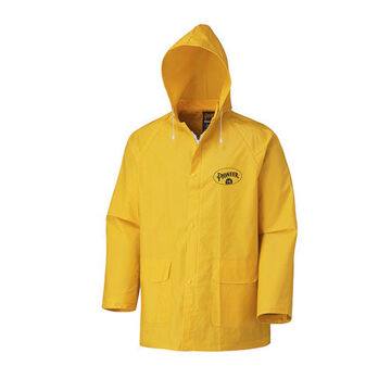 Rain Jacket, 6XL, Yellow, PVC/Polyester