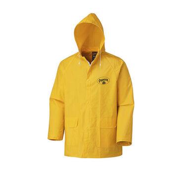 Rain Jacket, XL, Yellow, PVC/Polyester