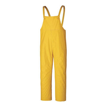 Pantalon de pluie imperméable à bavette, jaune, polyester, polyuréthane