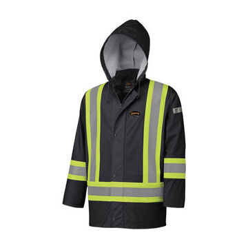 Safety Jacket, Men, 3XL, Black, Polyurethane, 54 to 56 in Chest