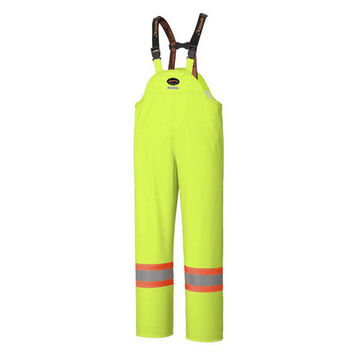Pantalon de pluie à bavette imperméable, TG, jaune haute visibilité, vert, polyester, polyuréthane