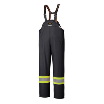 Waterproof Bib Rainpant, Hi-viz Black, Polyester, Polyurethane