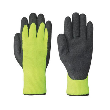 Latex Gloves Seamless Knit, Hi-viz Yellow, Green