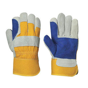 Gloves Fitter's Cowsplit General Purpose, Black/yellow, Leather