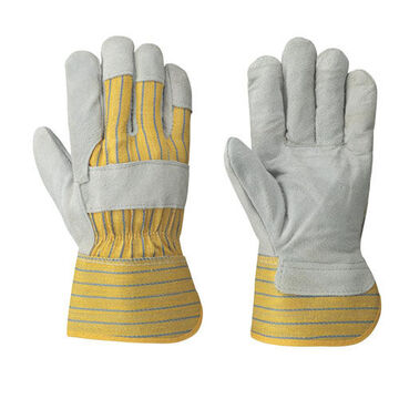 Gants à usage général en cuir fendu pour ajusteur, grand, cuir, jaune, cuir