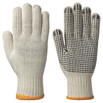 Gants de travail, PVC, noir, 65 % coton, 35 % polyester