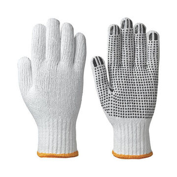 Gants de travail, PVC, blanc, 65 % coton, 35 % polyester