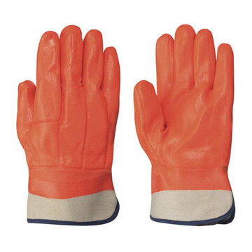 Leather Gloves, Large, Split Leather, Orange