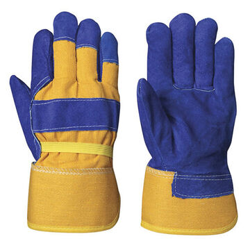 Gloves 1-piece Palm Insulated Women's Fitter's Cowsplit General Purpose Black/yellow, Leather