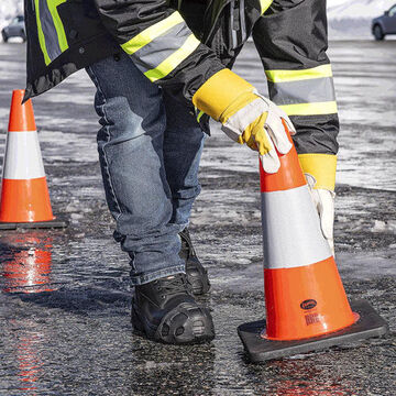 Flexible Safety Cone, 18 in ht, Orange, Premium PVC