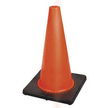 Flexible Safety Cone, 18 in ht, Orange, Premium PVC