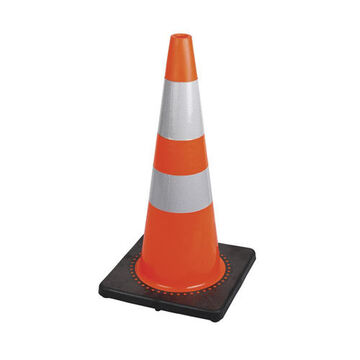 Flexible Safety Cone, 28 in ht, Orange, Premium PVC