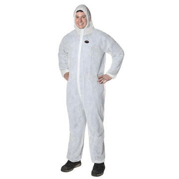 Disposable Coverall, 4XL, White, Polypropylene