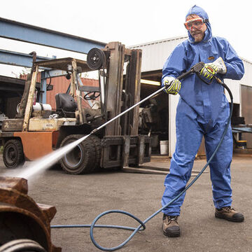 Flame-Spread-Resistant Disposable Coverall, 2XL, Blue, Non-Woven, 50 to 52 in Chest