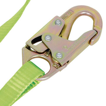 Restraint Lanyard, 4 ft lg, Green, Snap Hook