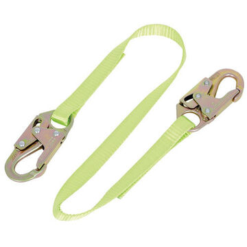 Restraint Lanyard, 4 ft lg, Green, Snap Hook