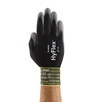 Coated Gloves Light-duty, Multi-purpose, Polyurethane Palm, Gray, Black, Left And Right Hand