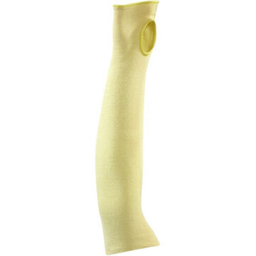 Medium-Duty Arm Protection Sleeve, One Fit, 18 in lg, Kevlar Liner, Yellow, Knit Wrist Cuff