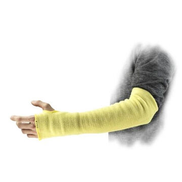 Medium-Duty Arm Protection Sleeve, One Fit, 18 in lg, Kevlar Liner, Yellow, Knit Wrist Cuff