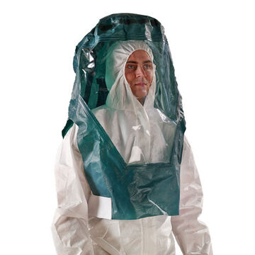 Cape Hood And Visor Coverall, One Size, Green, Non-Woven