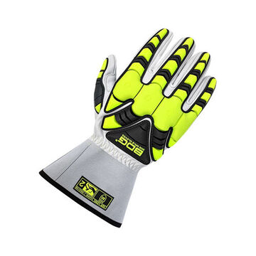 Driver Gloves, 3X-Large, Goatskin Grain Leather Palm, White, Left and Right Hand, Kevlar Stitched