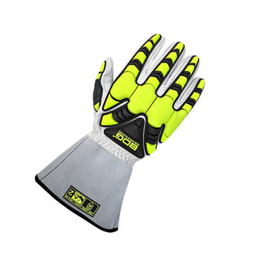 Driver Gloves, 3X-Large, Goatskin Grain Leather Palm, White, Left and Right Hand, Kevlar Stitched