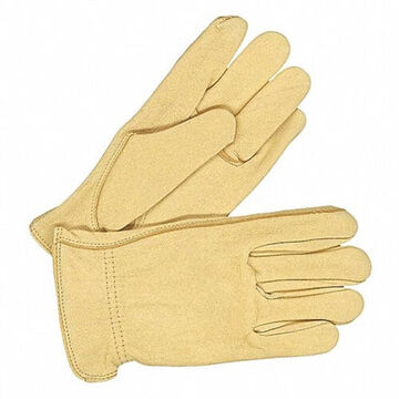 Gants de conducteur, paume en peau de daim, beige, dos en peau de daim