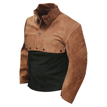 Welding Cape Sleeve, 2X-Large, Split Cowhide Leather, Brown