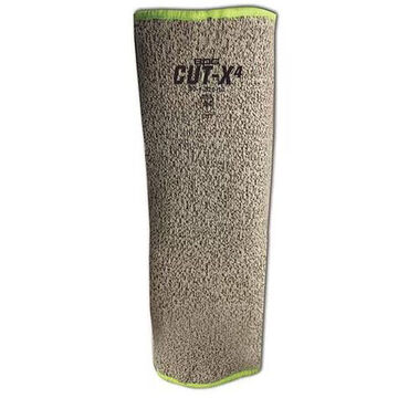 Cut-Resistant Sleeve, Universal, 10 in lg, Polyethylene/Fiberglass Shell, Gray, Shirred Slip-On Cuff